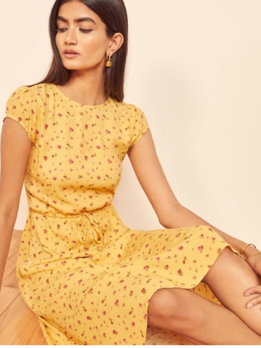 Reformation Rockwell Dress Yellow Size 0